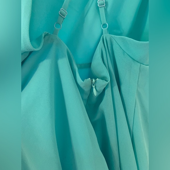 Turquoise Fit & flare chiffon dress - Picture 7 of 7